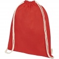 Orissa 140 g/m² organic cotton drawstring bag 5L, Punainen