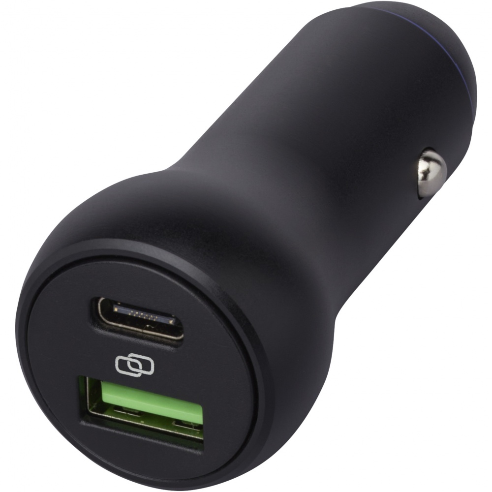 Logotrade liikelahja tuotekuva: Pilot 55 W USB-C/USB-A -kaksoislaturi autoon