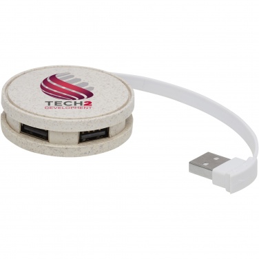 Logotrade mainostuotet kuva: Kenzu vehnänolkinen USB-keskitin