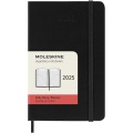 Moleskine kovakantinen taskukokoinen kalenteri 12 kuukaudelle, Tasainen musta