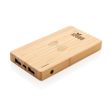 Logotrade mainostuote tuotekuva: Bamboo 4000 mAh:n langaton 5W varavirtalähde