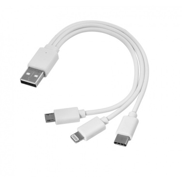 Logotrade mainostuotet kuva: 3 in 1 USB-kaapeli tyyppi c + micro USB + lightning