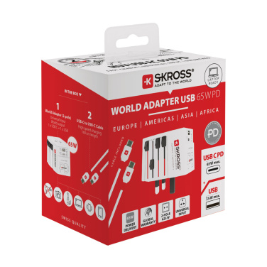 Logo trade liikelahja mainoslahja tuotekuva: SKROSS World Travel adapteri MUV 65W PD USB C -kaapelilla