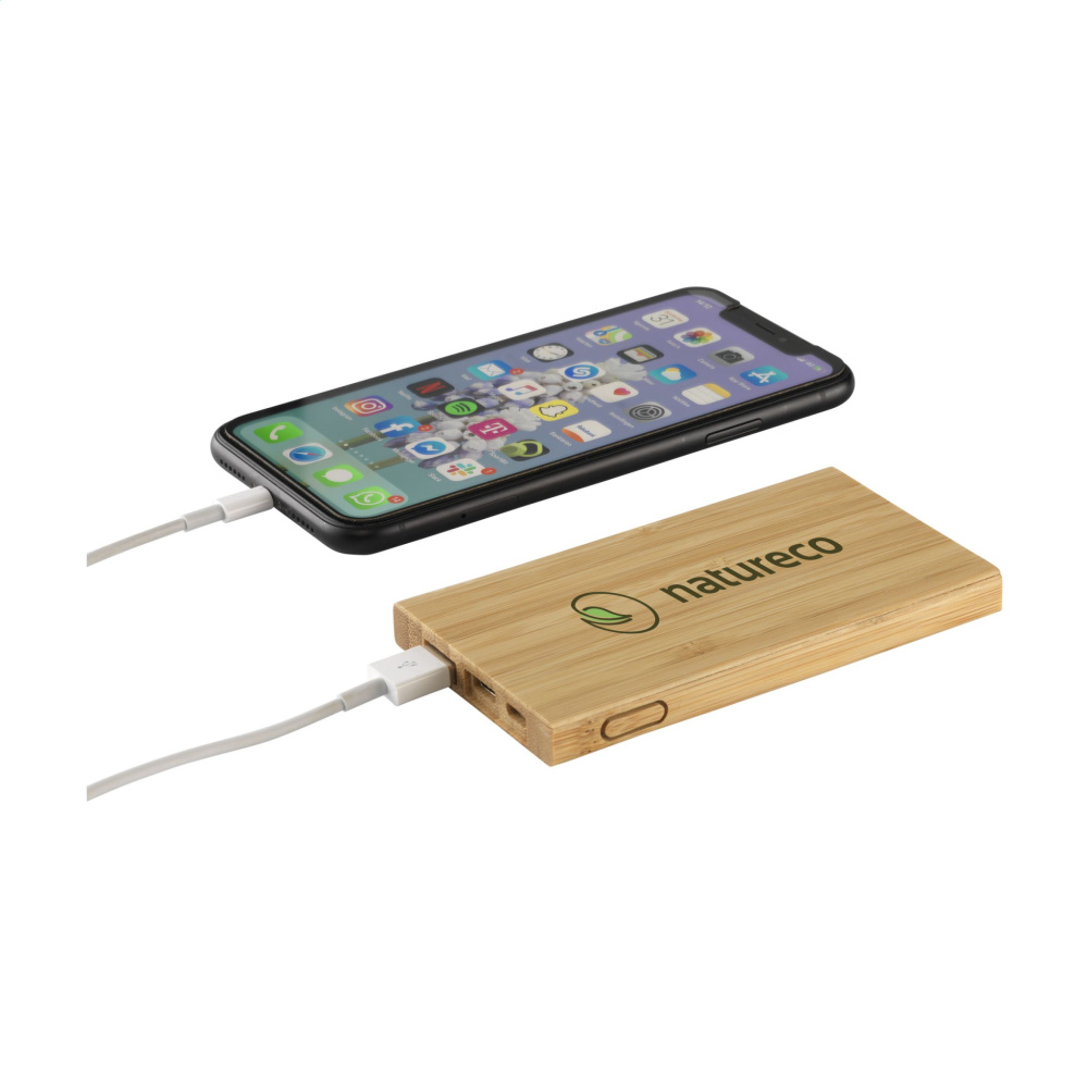 Logotrade liikelahjat kuva: Bamboo 4000 Powerbank ulkoinen laturi