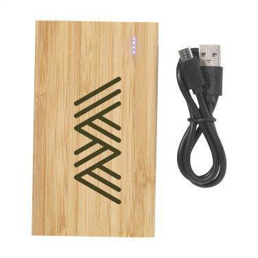 Logo trade mainoslahja kuva: Bamboo 4000 Powerbank ulkoinen laturi