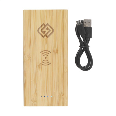 Logo trade mainostuote kuva: Bamboo 8000 Wireless Powerbank langaton laturi