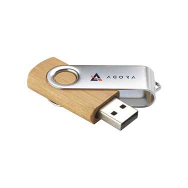 Logo trade mainostuote kuva: USB Twist Bamboo 8GB