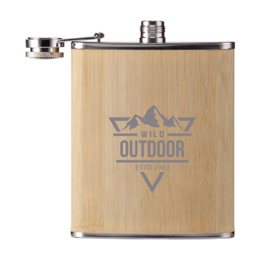 Logo trade mainoslahjat tuotekuva: Hipflask Bamboo 200 ml juomapullo