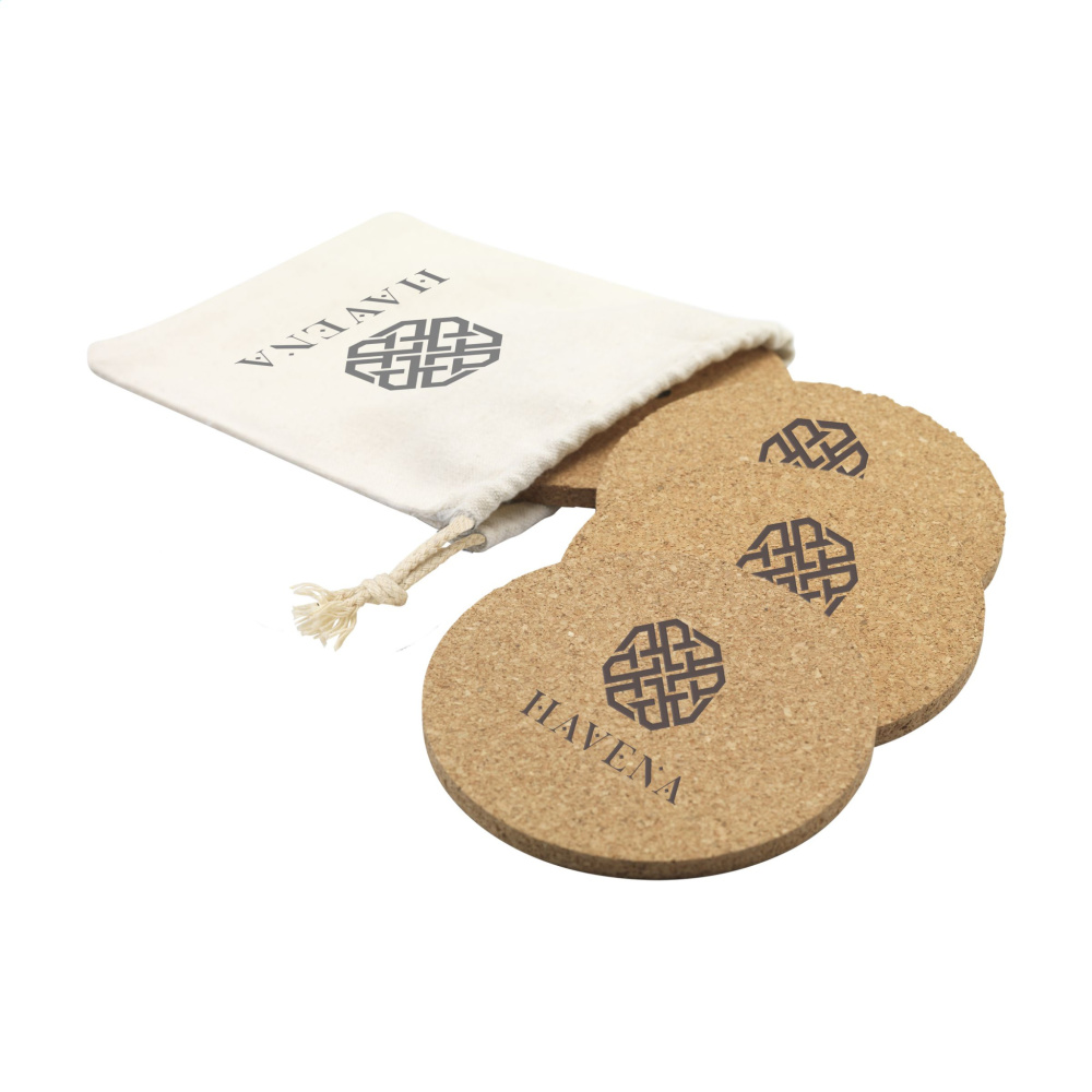 Logotrade mainoslahja tuotekuva: Cork Coaster Set