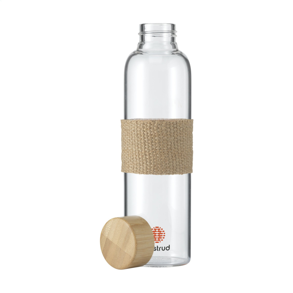 Logotrade mainostuote tuotekuva: Senga Glass Bamboo 500 ml juomapullo