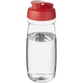 H2O Active® Pulse 600 ml sportinis buteliukas su atverčiamu dangteliu, Skaidrus / raudonas