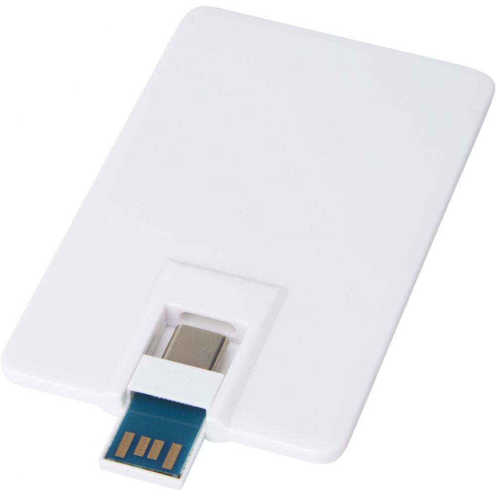 Logotrade reklaminiai produktai nuotrauka: Duo plonas 64 GB USB diskas su Type-C ir USB-A 3.0