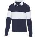 Clyde unisex ekologiškas regbio polo megztinis, Navy / balta