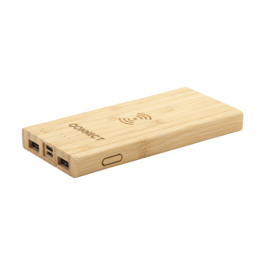 Logotrade verslo dovanos nuotrauka: Bamboo 8000 Wireless Powerbank belaidis įkroviklis