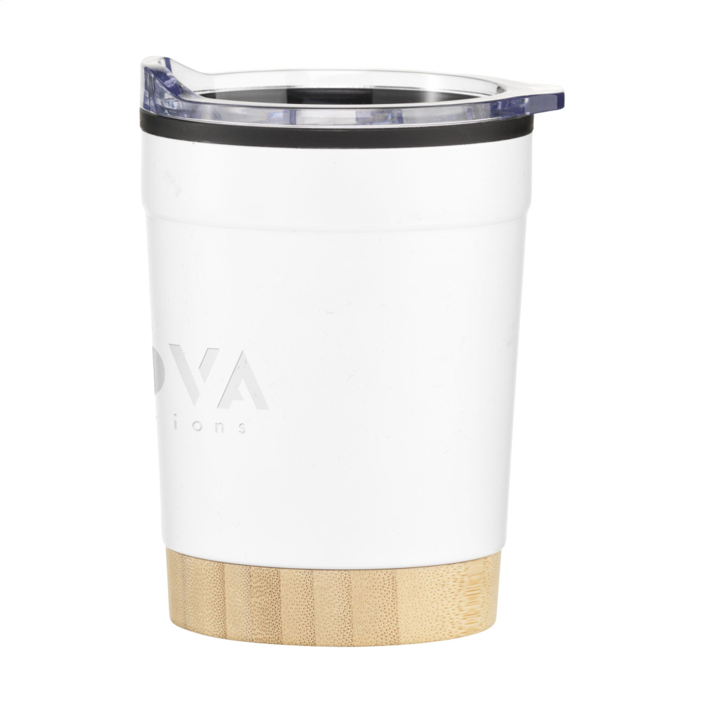 Logotrade verslo dovanos nuotrauka: Kobe Bamboo RCS Recycled Steel 350 ml kavos puodelis