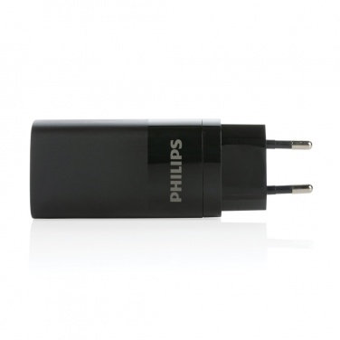 Logotrade dāvanas foto: Philips 65 W īpaši ātrs PD 3 portu USB sienas lādētājs