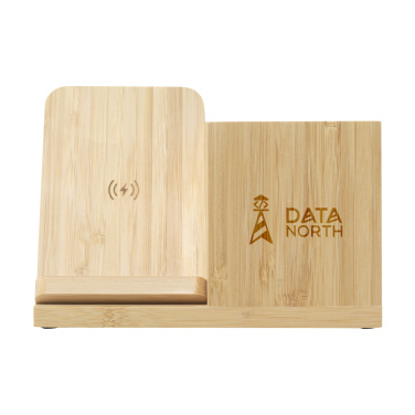 Logotrade dāvanas foto: Bamboo Boss 15W lādētājs/pildspalvas turētājs