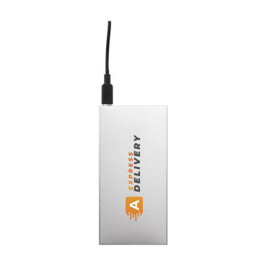 Logotrade logo dāvanas foto: Tecco GRS Recycled Alu Powerbank 5000 ārējais lādētājs