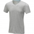 Kawartha short sleeve men's organic V-neck t-shirt, Серый меланж