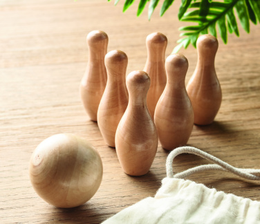 Логотрейд pекламные подарки картинка: Mini pine wood bowling set