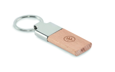 Лого трейд pекламные cувениры фото: Key ring with rubber wood