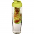 H2O Active® Tempo 700 ml sportflaska med uppfällbart lock och fruktbehållare, Transparent / Lime