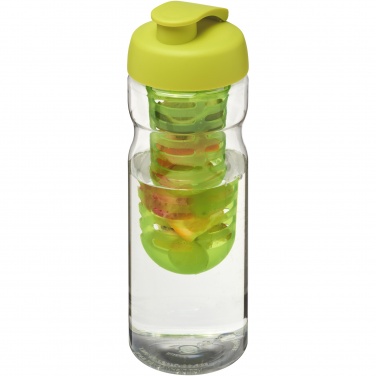 Logotrade kampanjprodukter bild: H2O Active® Base 650 ml sportflaska med uppfällbart lock och fruktbehållare