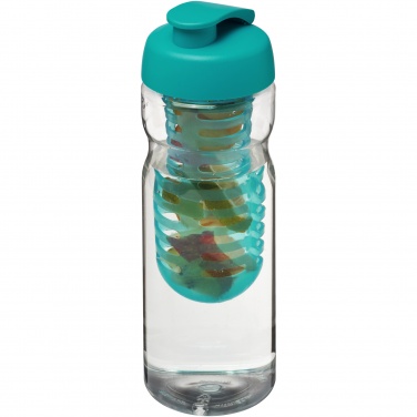 Logotrade profilprodukter bild: H2O Active® Base 650 ml sportflaska med uppfällbart lock och fruktbehållare