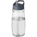 H2O Active® Pulse 600 ml sportflaska med piplock, Transparent / Stormgrå