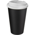 Americano® 350 ml mugg med spillsäkert lock, Solid svart/vit