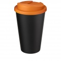 Americano® Eco 350 ml termosmugg av återvunnet material med spillsäkert lock, Orange / Solid svart