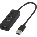 ADAPT USB 3.0-hubb av aluminium, Helt svart