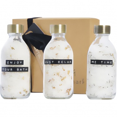 Logotrade reklamprodukter bild: Wellmark Just Relax 3-delad presentförpackning med badsalt, 200 ml