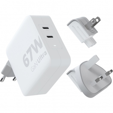 Logotrade presentreklam bild: Xtorm XVC2067 GaN Ultra 67 W reseladdare med 100 W USB-C PD-kabel