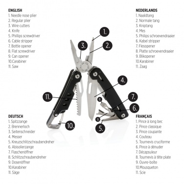 Logotrade reklamprodukter bild: Solid multitool med karbinhake