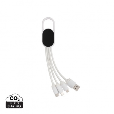 Logotrade presentreklam bild: 4-i-1 kabel med karbinclip