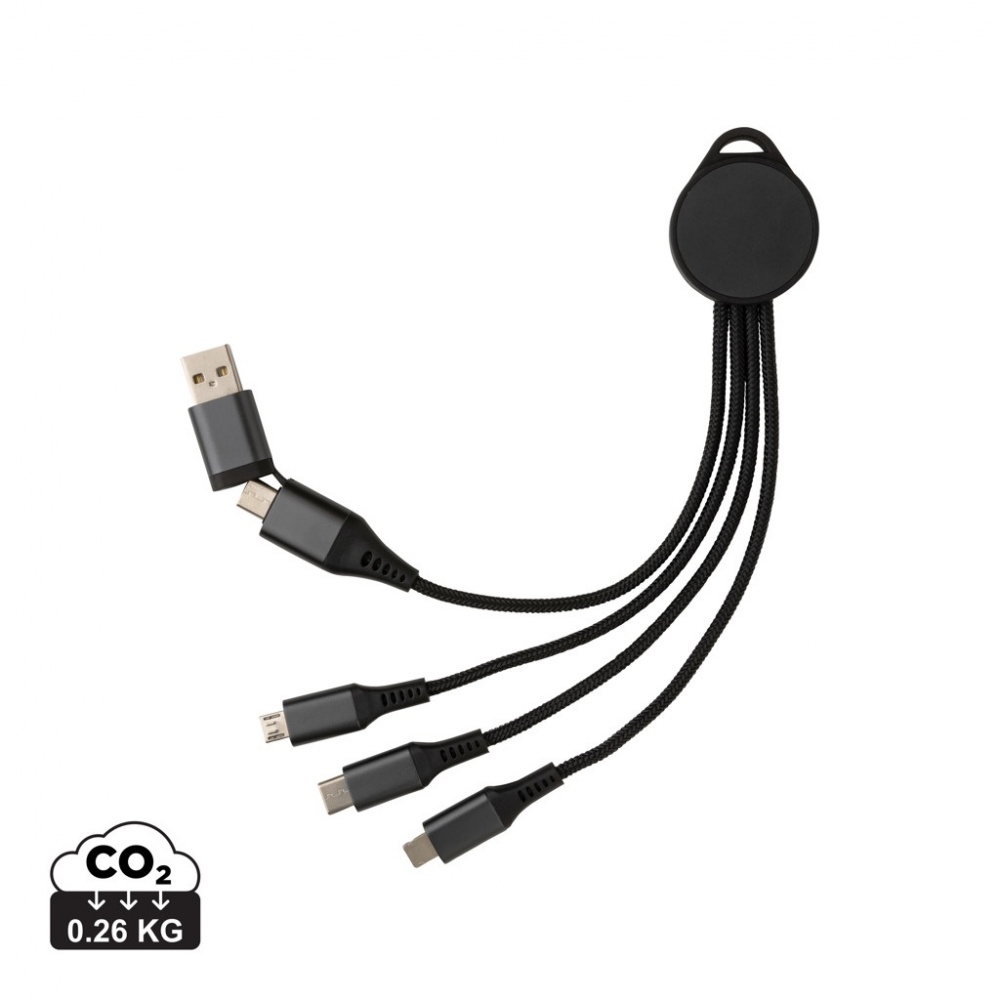 Logotrade reklamprodukter bild: Terra 6-i-1 kabel i RCS återvunnen aluminium