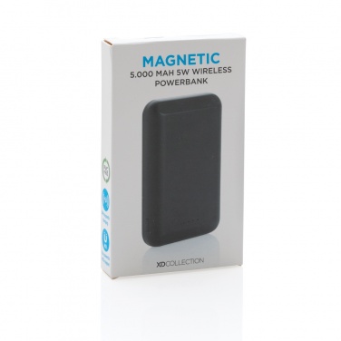 Logotrade reklamprodukter bild: Magnetisk 5.000 mAh 5W trådlös powerbank