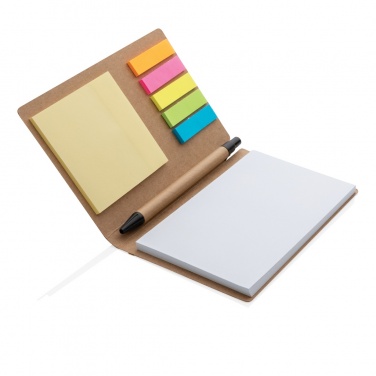 Logotrade reklamprodukter bild: Kraftpapper sticky notes A6 med penna