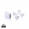 Reseadapter med fyra USB-portar, vit