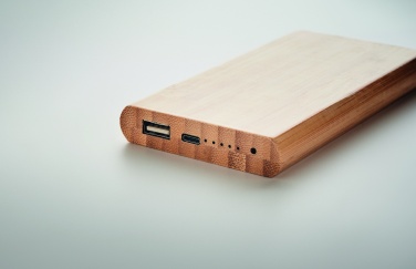 Logotrade kampanjprodukter bild: 6000 mAh Powerbank i bambu