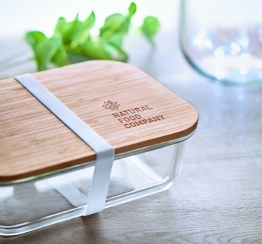 Logotrade presentreklam bild: Lunchbox i glas/bambu