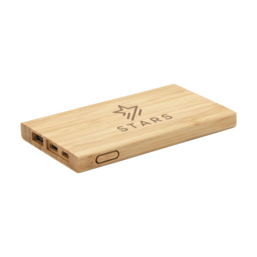 Logotrade kampanjprodukter bild: Bamboo 4000 Powerbank extern laddare