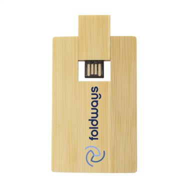 Logotrade reklamprodukter bild: Kreditkort USB Bamboo 64 GB