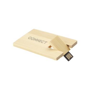 Logotrade kampanjprodukter bild: Kreditkort USB Bamboo 64 GB