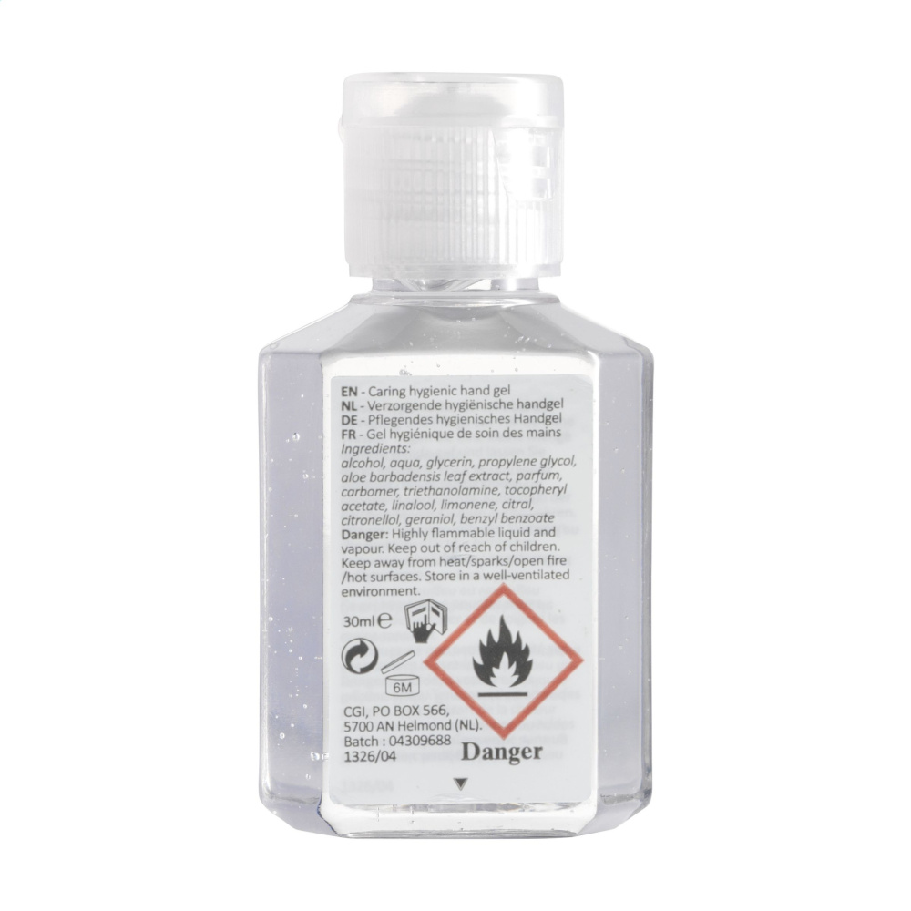 Logotrade presentreklam bild: Caring Hygienic Hand Gel 30 ml