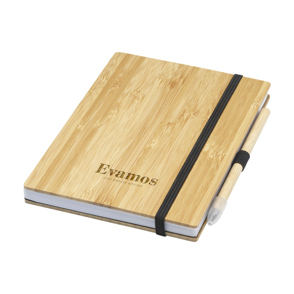 Logotrade kampanjprodukter bild: BambooPlus Paper Notebook A5 - Bläckfri penna