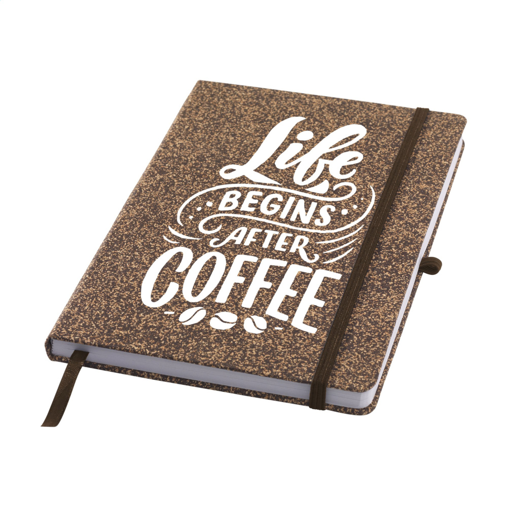 Logotrade profilreklam bild: CoffeeGround Cork Paper Notebook A5