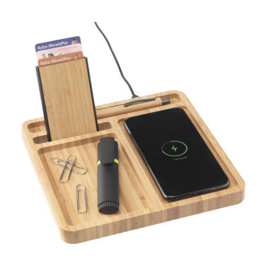 Logotrade presentreklam bild: Bamboo Organizer laddare