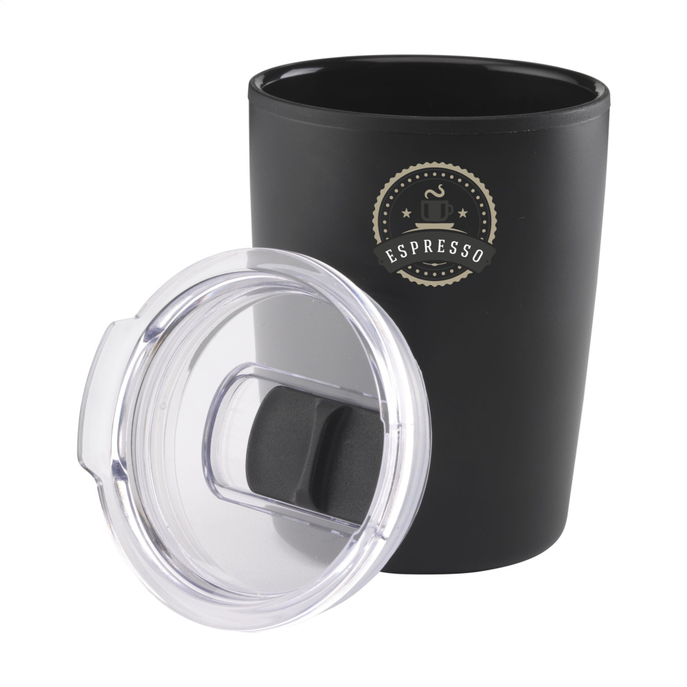 Logotrade profilprodukter bild: Espresso-to-Go-mugg RCS Recycled Steel 170 ml